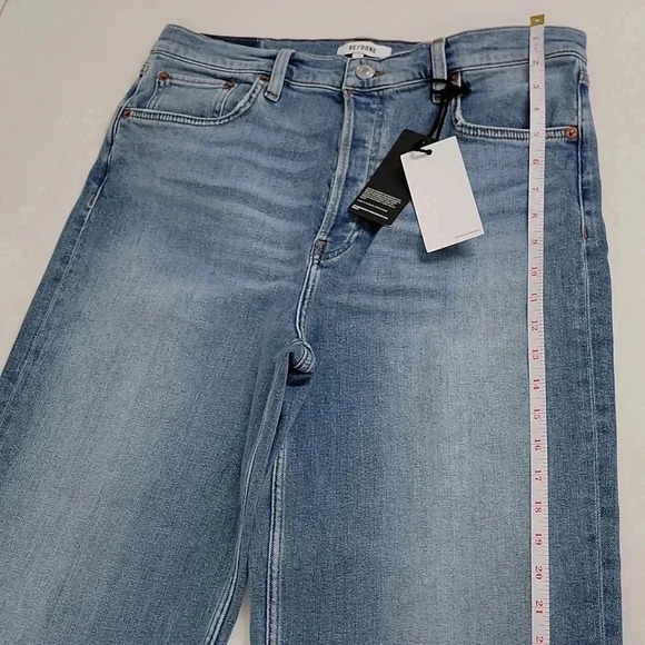 Re/Done High Rise Wide Leg Crop - Blazed Indigo - Picture 6 of 15